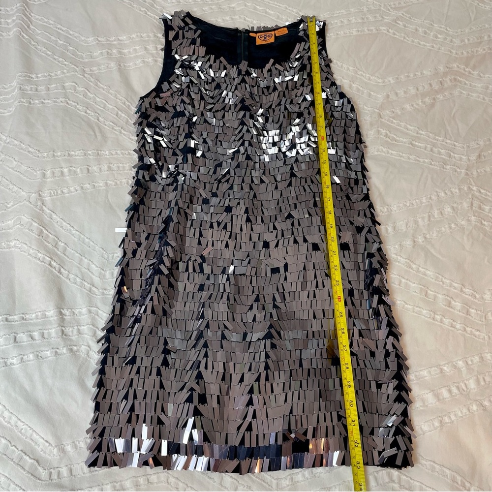 TORY BURCH sequin shift dress. SZ 6 - Picture 10 of 11